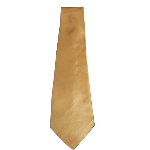 Necktie Carlo Palazzi Studio Gold Silk Neck Tie - Picture 2 of 4